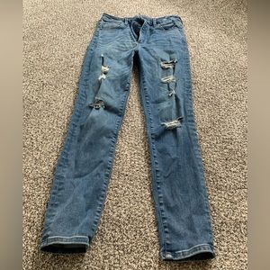 Blue ripped Abercrombie and Fitch jeans